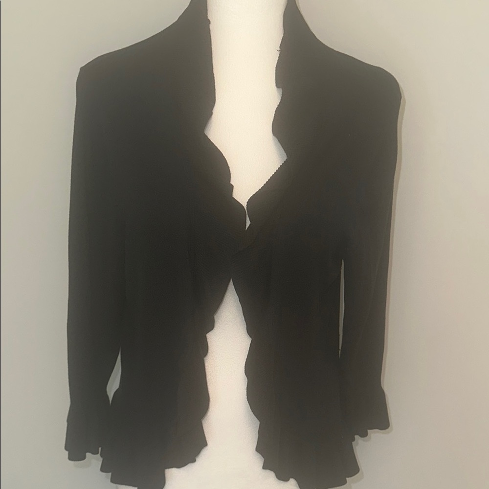 Elegant Navy  Ruffled Shrug from SERENITY  M